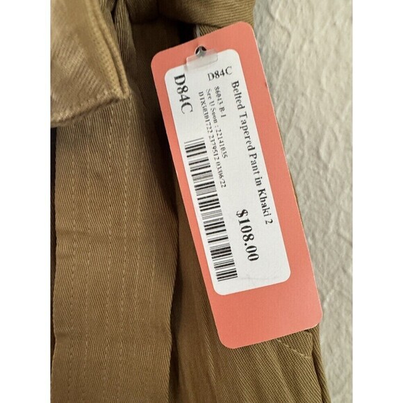W. by Wantable Women's See U Soon Belted Tapered Pant tan khaki size 2 REF D84C - Picture 10 of 13